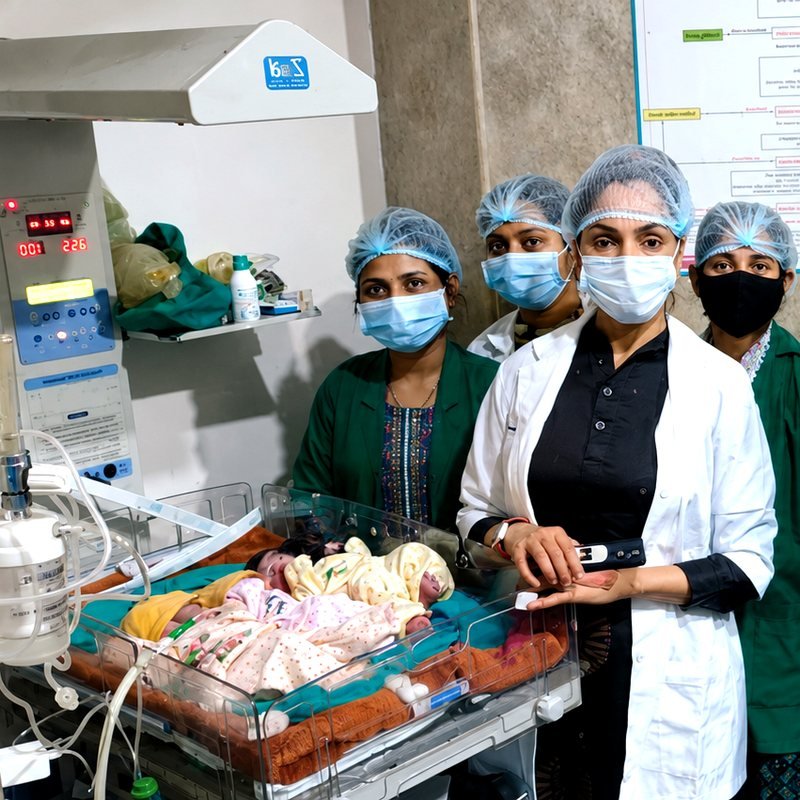 Newborn babies cared for at Beena Prakash Hospital